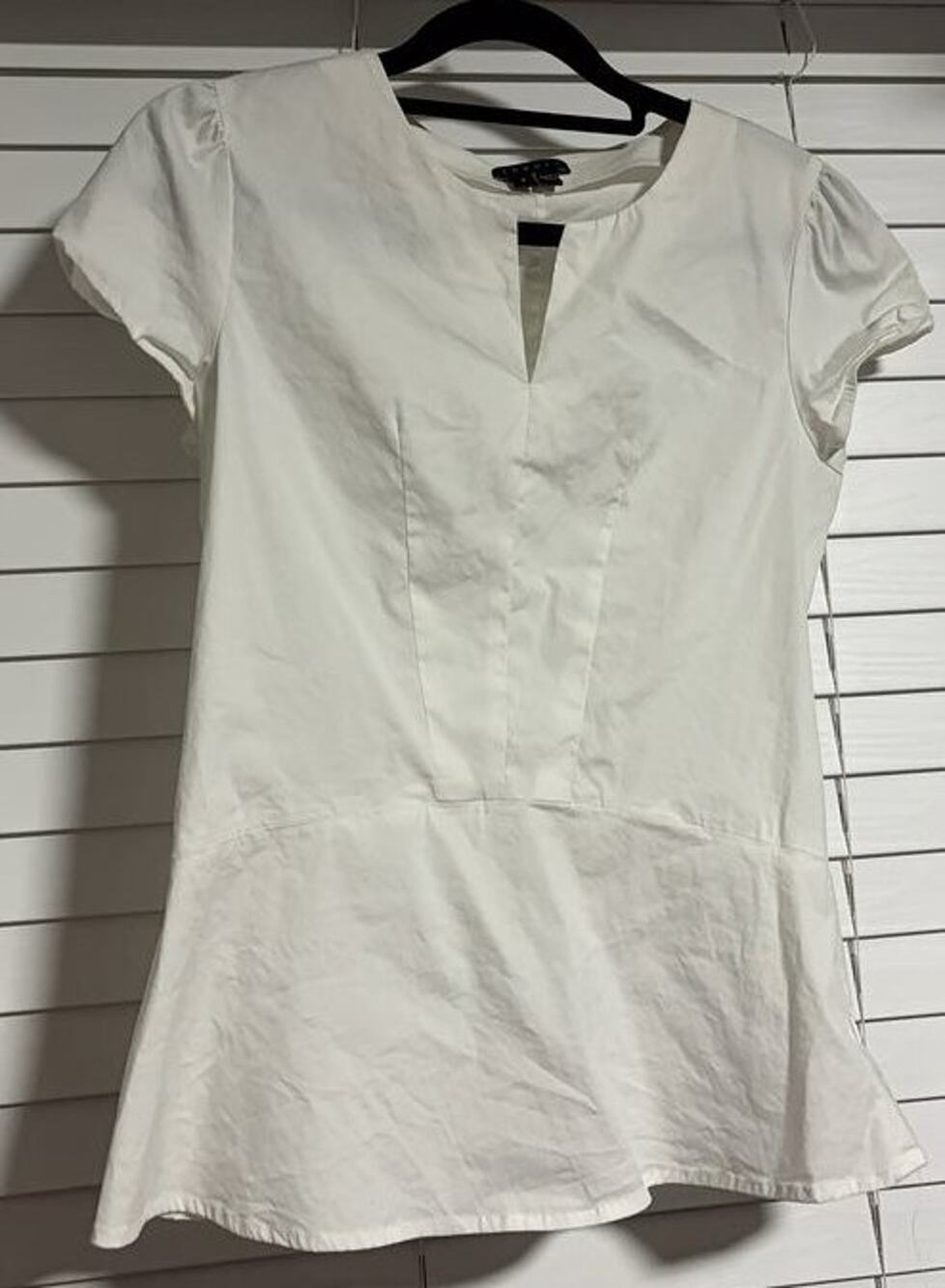 Theory Women's White Peplum Blouse